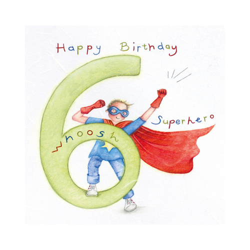 Superhero 6th Birthday Card