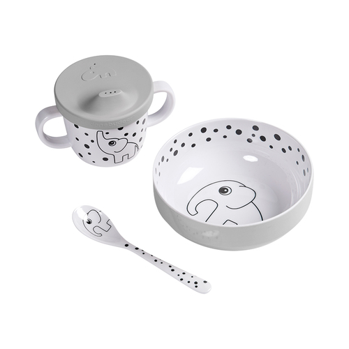 Done by Deer Happy Dots First Meal Set - Grey