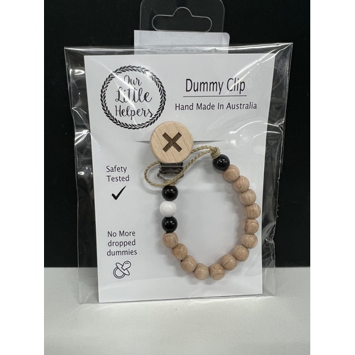 Bead Dummy Clip - Black/White With Cross