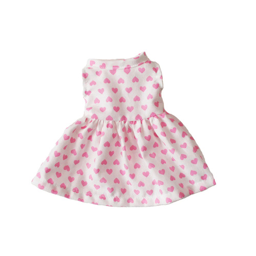 Small Doll Dress - Pink Hearts