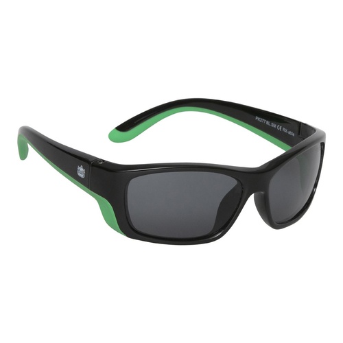 Black And Green Frame Smoke Lens Sunglasses