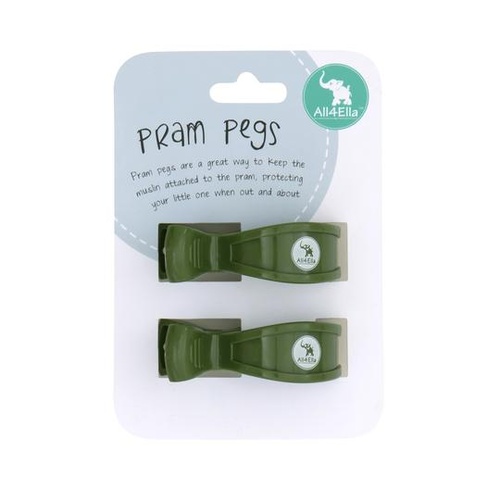2 Pack Pram Pegs - Forest Green