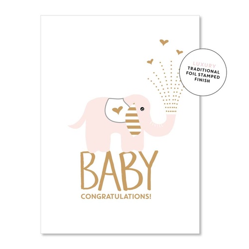 Baby Congratulations Card - Pink