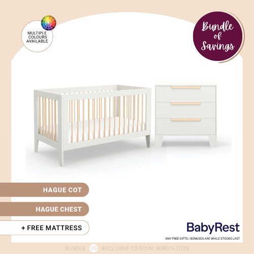 Babyrest Hague Nursery Package - White/Natural
