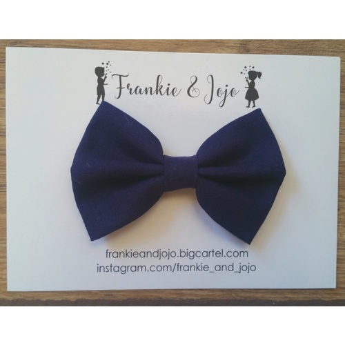Midi Bow Clip - Navy