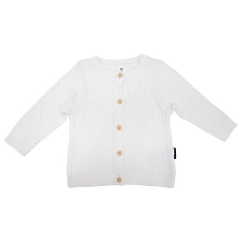 Textured Knit Cardigan - White