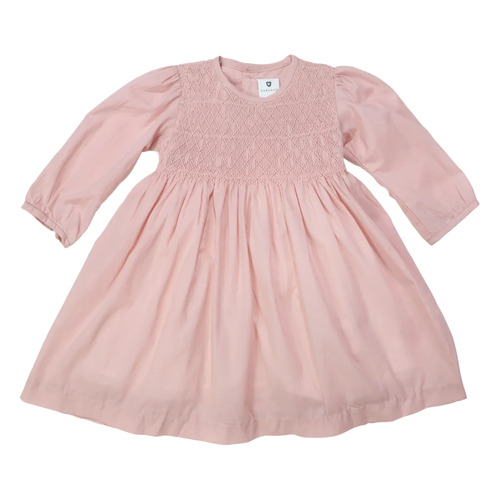 Subtle Smocked Dress - Dusty Pink