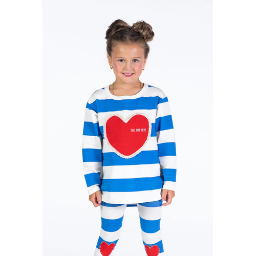 Rock Your Kid You Are Here T-Shirt - Blue/Cream Stripe