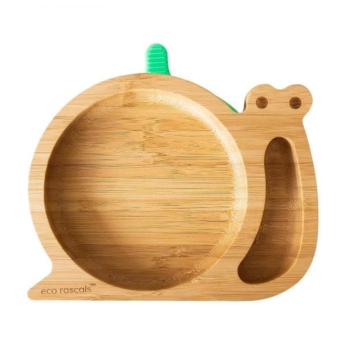 Eco Rascals organic bamboo suction plate – Snail
