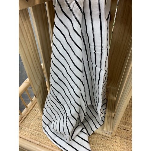 Cotton Muslin Wrap - Black And White Stripe
