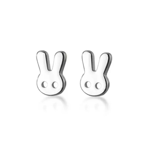 Sterling Silver Petite Bunny Stud Earrings 