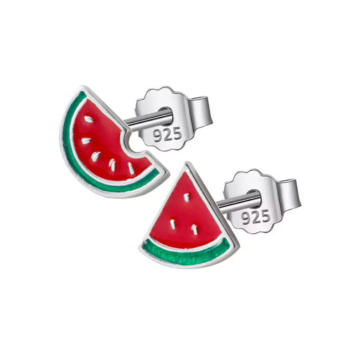 Sterling Silver Petite Watermelon Stud Earrings