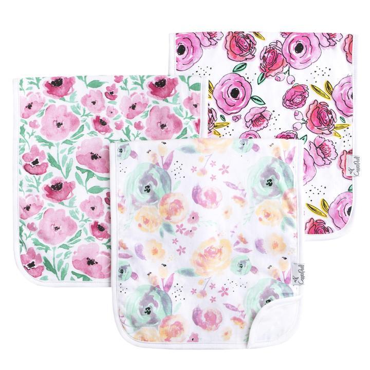 3 Pack Premium Burp Cloths Bloom