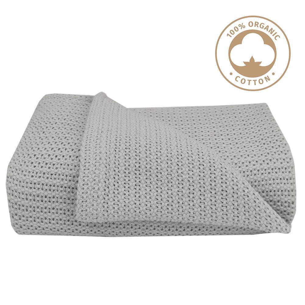 Organic Cot Cellular Blanket Grey