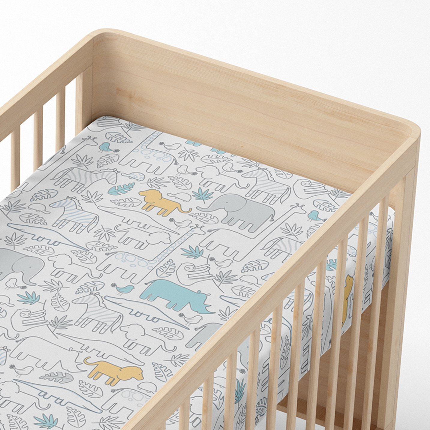 Fitted Cot Sheet - Urban Safari