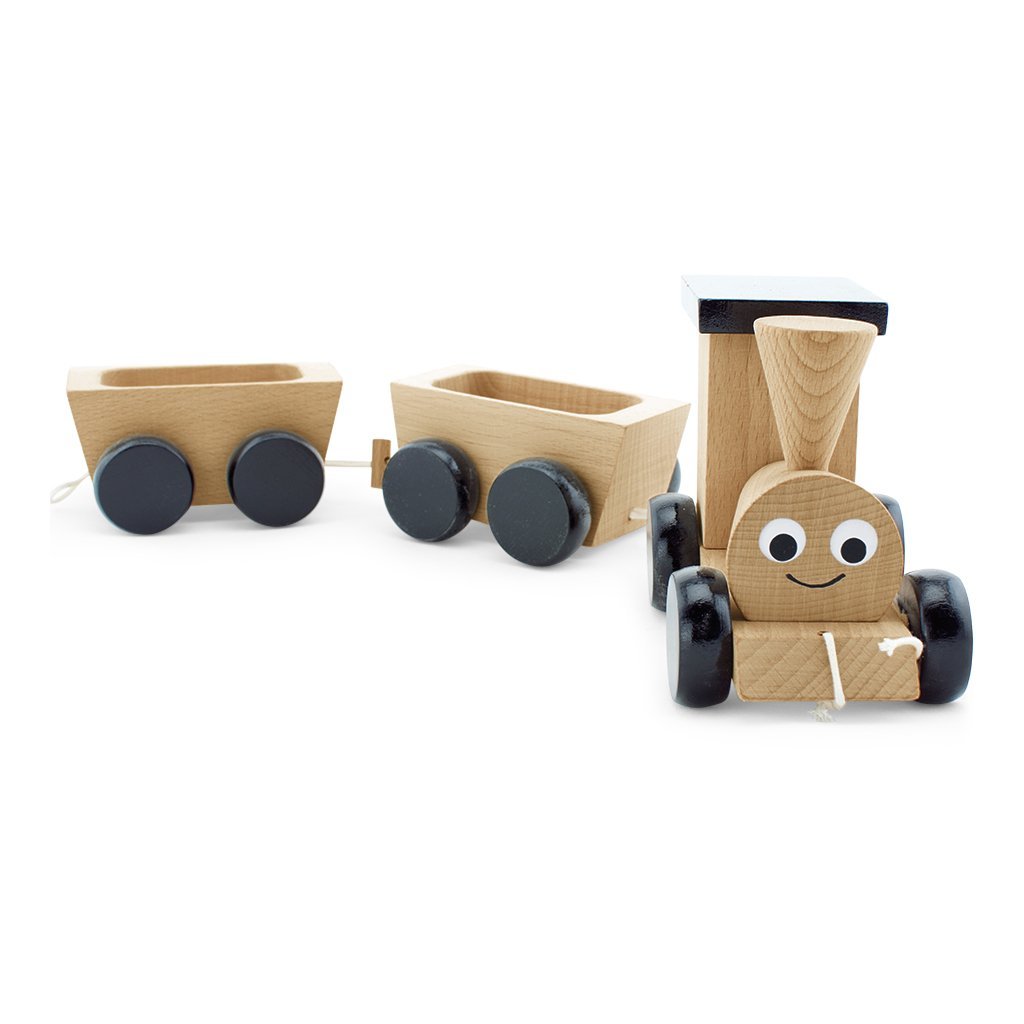 wooden pull along train