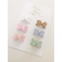 Pink Glitter Eva Bow on White Nylon Band
