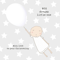 Big Dreams little one, Christening gift card