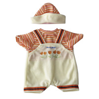 Yellow Overalls And Stripe Top And Hat