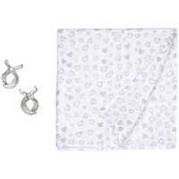 Bamboo Wrap And Pram Pegs - Silver Heart
