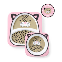 Zoo Melamine Plate & Bowl Set - London Leopard