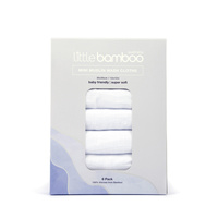 6 Pack Baby Muslin Wash Cloths - White