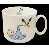 Porcelain Baby Stork Mug - Blue