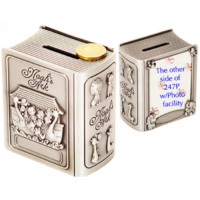 Pewter Noah's Ark Money Bank With Photo Front