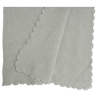 Knit Mini Moss Stitch Blanket - Grey