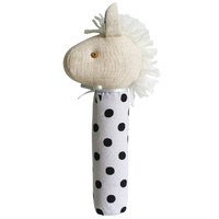 Horse Squeaker - Grey Black Polka