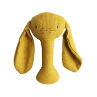 Bobby Bunny Stick Rattle - Butterscotch Linen