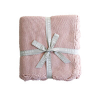 Knit Mini Moss Stitch Blanket - Pink