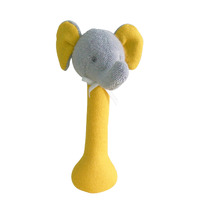 Elephant Linen Stick Rattle - Butterscotch