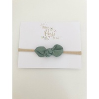 Bella Bow Headband - Natural Olive