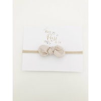 Bella Bow Headband - Natural Linen
