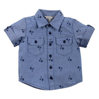 Dixon Palm Print Chambray Shirt