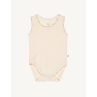 Sleeveless Bodysuit With Elastic Trim - Chalk
