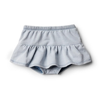 Dusty Blue Nappy Pant With Ruffle