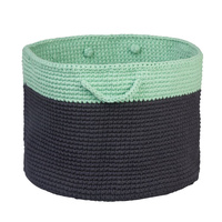 Charcoal and Mint Storage Basket