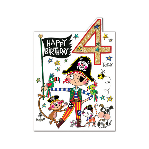 Pirate 4th Birthday Card