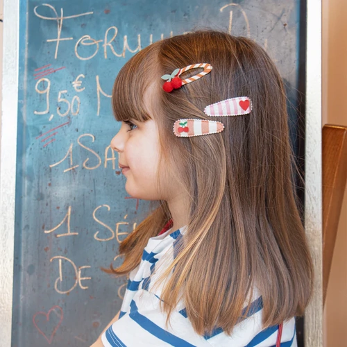 Hair Clips | Stripy Cherry