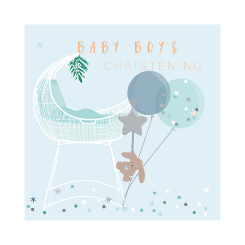 Baby Boy's Christening Gift Card