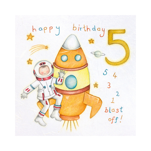 Astronaut 5th Birthday Card