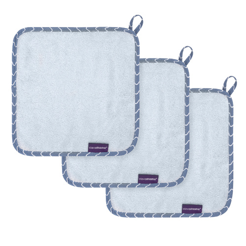 Washcloth (3Pk) | Baby | Bamboo [Blue]