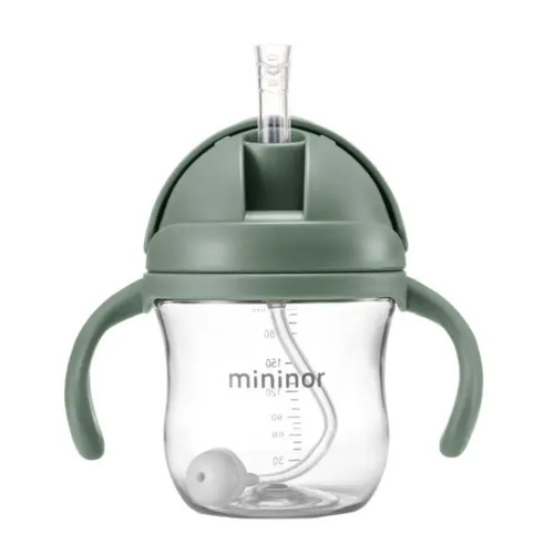 Mininor Straw Bottle - 6m - 220ml - Willow Green