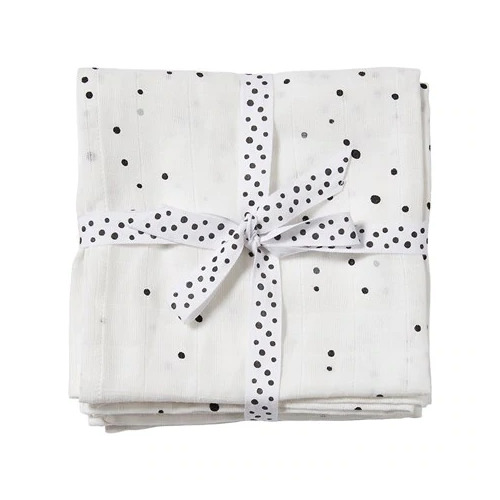 Done By Deer 2 x Pack Burp Cloths - Dreamy Dots White