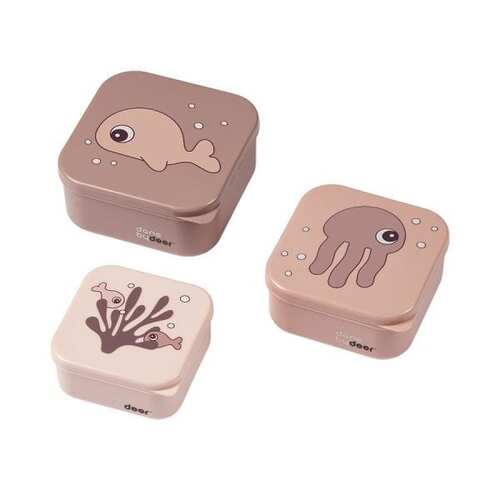 Done By Deer Sea Friends Snack Box 3 Piece Set - Powder