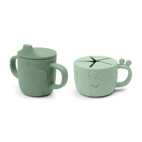 Done By Deer Peekaboo Spout & Snack Cup Set – Deer Friends Green