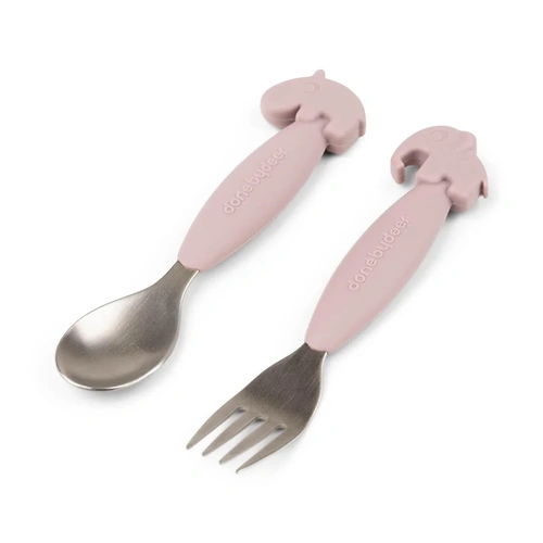 Cutlery | Fork and Spoon Set | Easy Grip [Powder]