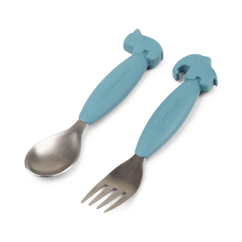 Cutlery | Fork and Spoon Set | Easy Grip [Blue]